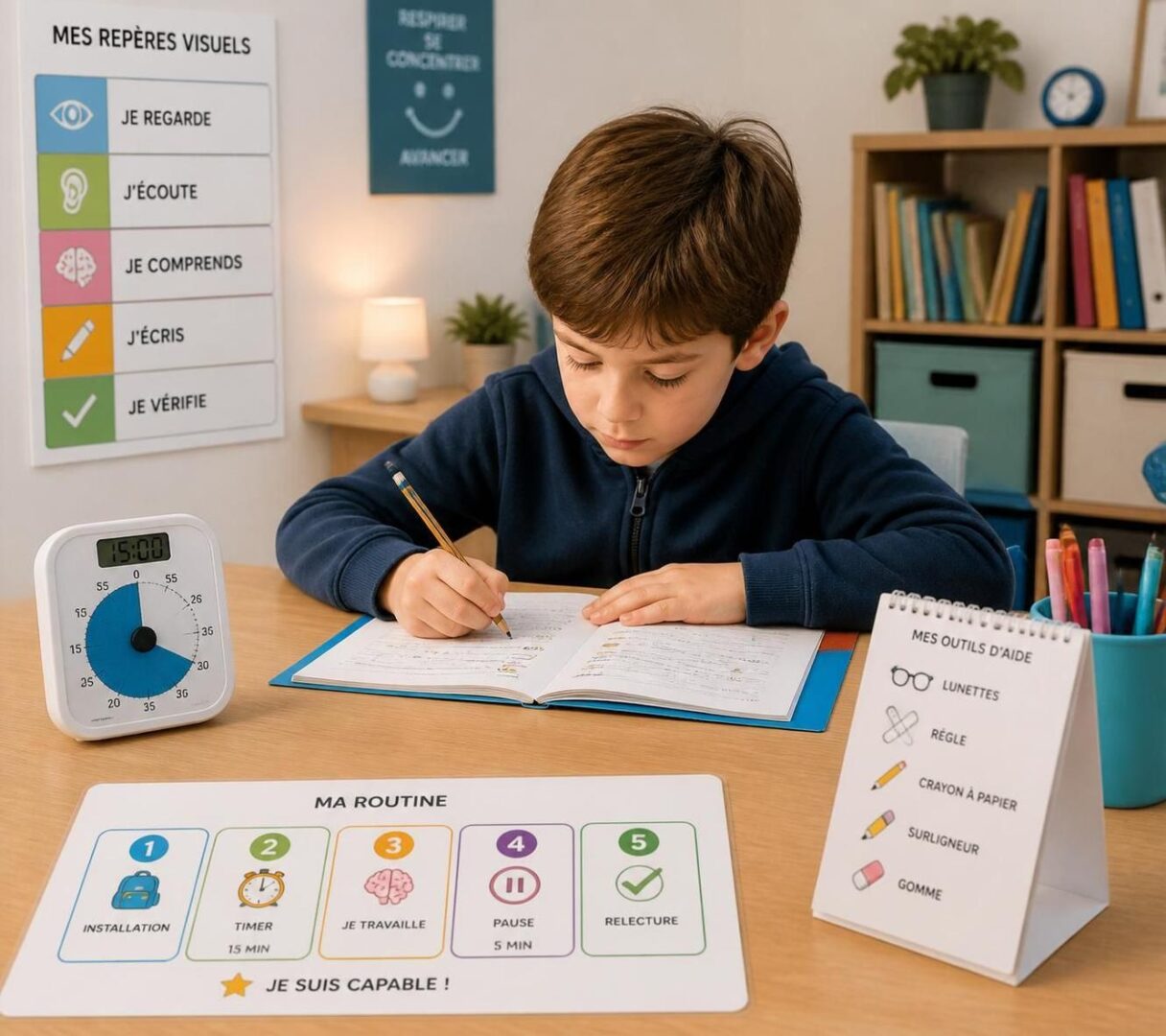 découvrez des astuces pratiques pour organiser les devoirs des enfants avec tdah et troubles dys, afin de mieux gérer leur attention fluctuante toutes les 2 minutes.